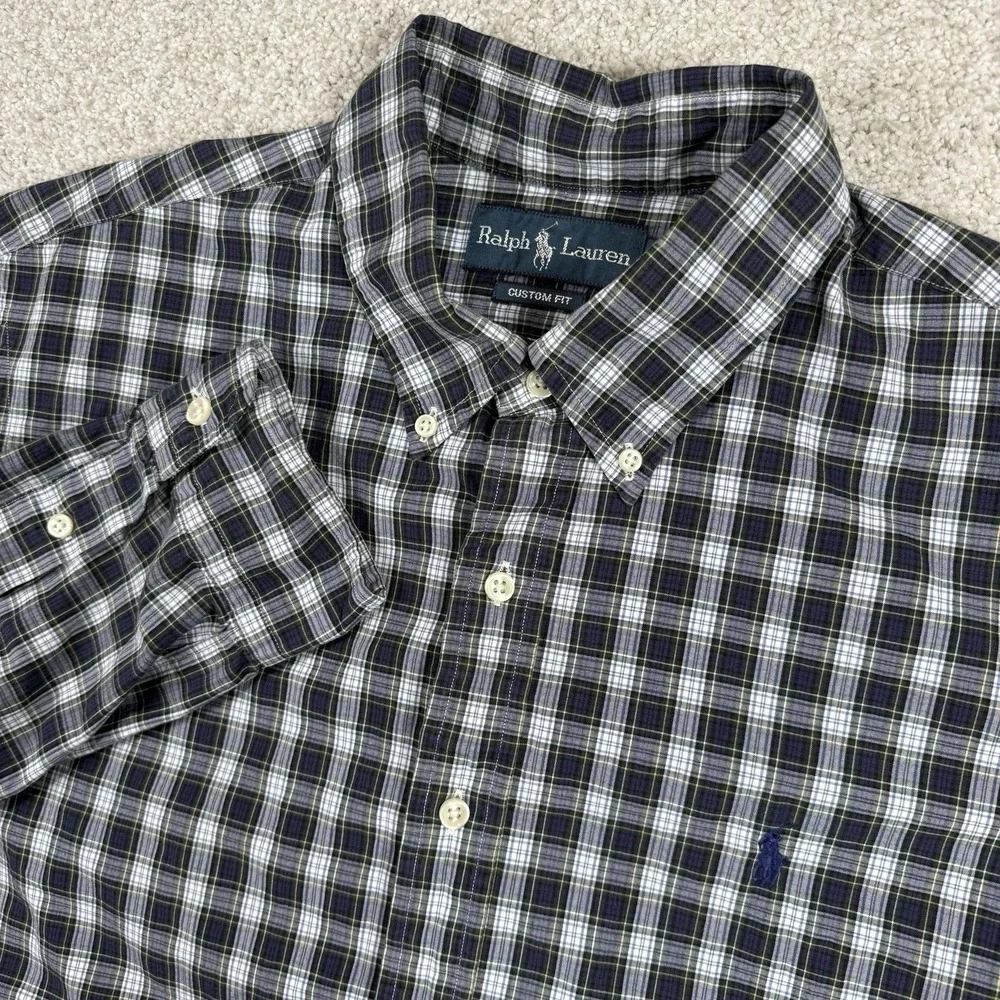Ralph Lauren‎ Button Down Shirt Mens XL Long Sleeve Plaid Mens Colorful